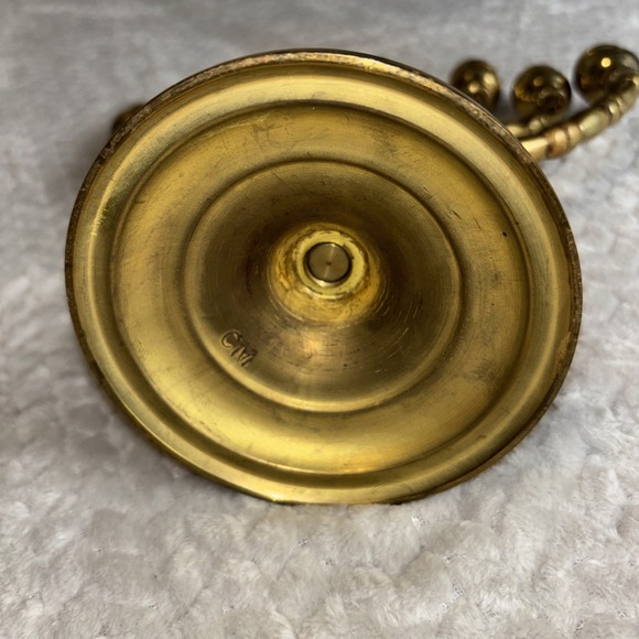 Vintage Menorah 7 Arm 10" Rotating Swing Arms Heavy Solid Brass Candelabra - Picture 8 of 10